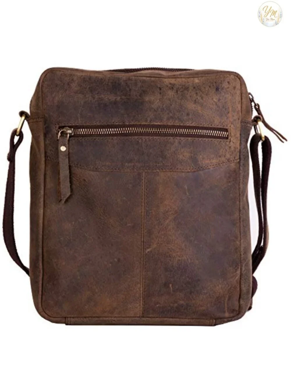 Genuine Leather Messenger Crossbody Bag Tablet Satchel Unisex